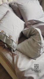 ست کامل روتختی مدل طوسی راه راه - تصویر 3