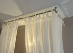 سایبان تخت خواب پارچه حریر رنگ سفید (کنوپی) - تصویر 4
